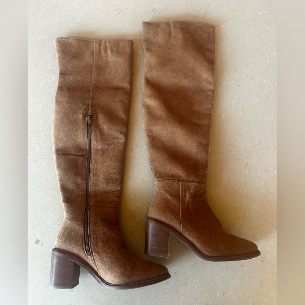 Seychelles SEXY Brown Over the Knee Suede Tall Boots Winter Spring Boho 6.5 NEW - Picture 2 of 10
